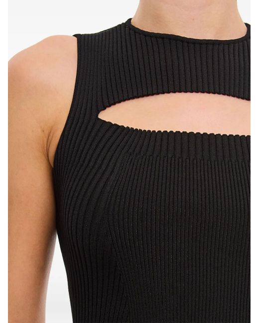 Alexander McQueen Geribbelde Top Met Keyhole-Detail in het Black