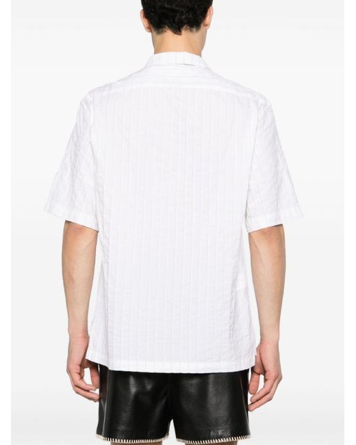 Barena White Pinstriped Cotton Shirt for men