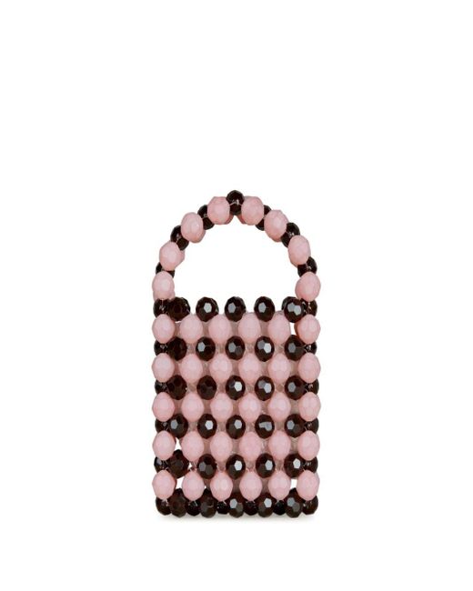 Silvia Tcherassi White Jasy Mini-Tasche mit Perlen