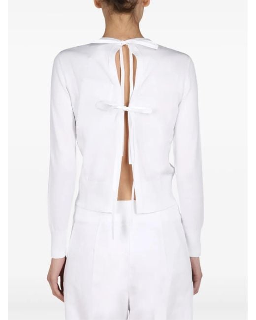 Patou White Tie-Back Top