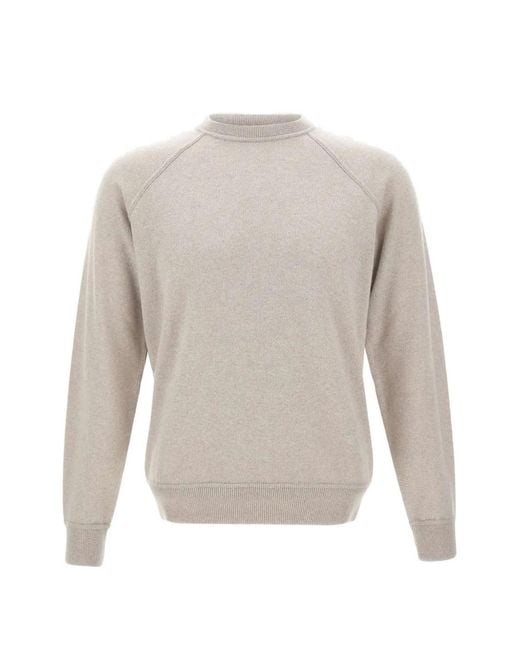 FILIPPO DE LAURENTIIS White Raglan-Sleeves Ribbed Sweater for men