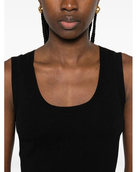 P.A.R.O.S.H. Black Ribbed Top