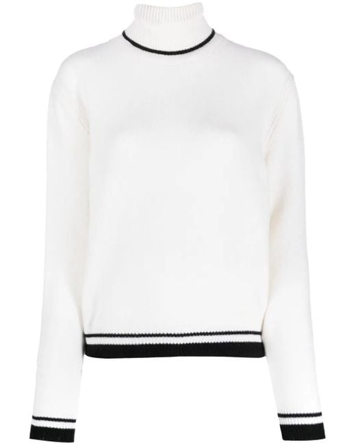 Maglione Con Bordo A Righe di MSGM in White