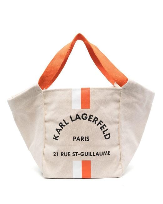 Karl Lagerfeld Pink Rue St-guillaume Canvas Tote Bag