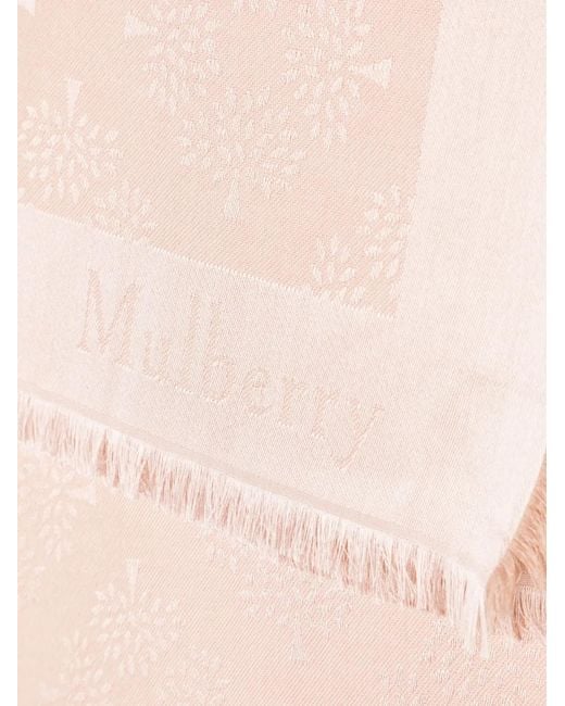Mulberry Pink Tree Square Monogram-Pattern Scarf