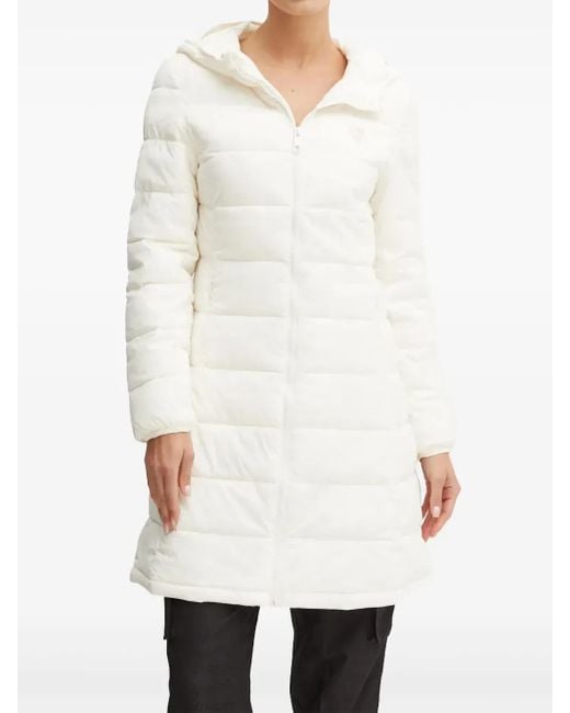 Guess White Hooded Quilted Jacket