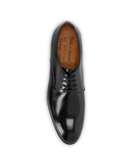 Ortigni Black Polished-Finish Derby Shoes for men