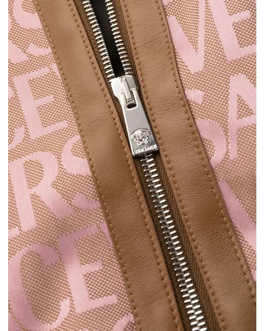 Versace Pink Nude & Neutrals Canvas Logo Mini Dress
