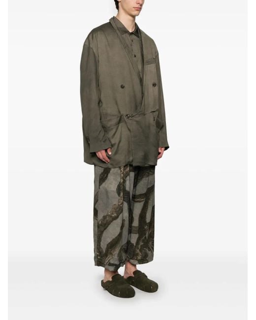 Ziggy Chen Gray Double-Breasted Blazer for men