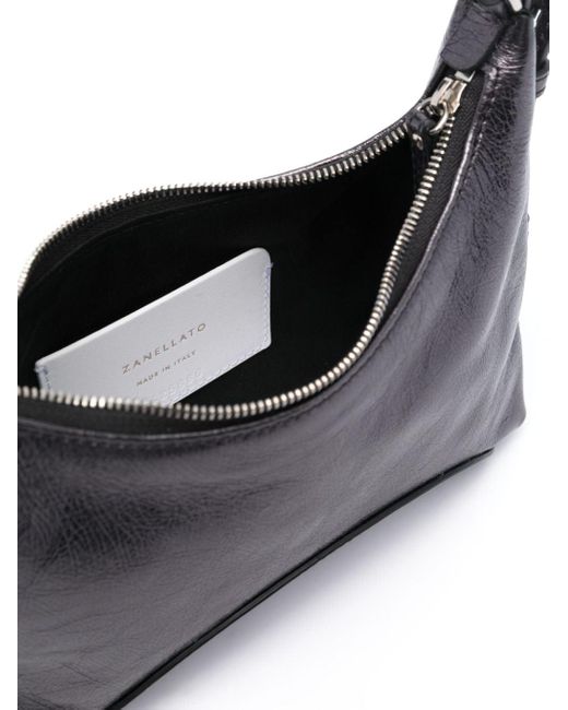 Zanellato Gray Cortina Crinkled Leather Bag