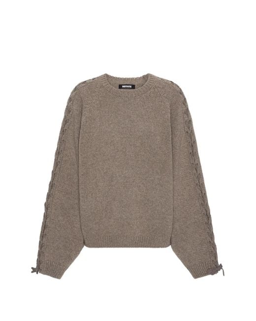 ROTATE BIRGER CHRISTENSEN Brown Pull En Maille À Détails De Lacets