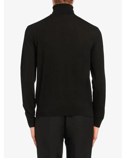 Prada Black Brushed Wool Turtleneck for men