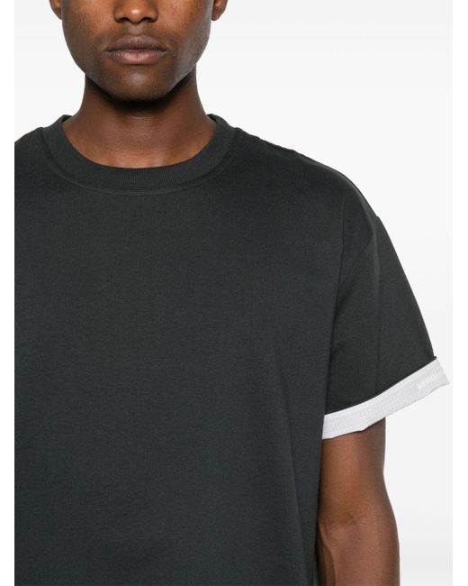 Bottega Veneta Black Double-layer Cotton T-shirt for men