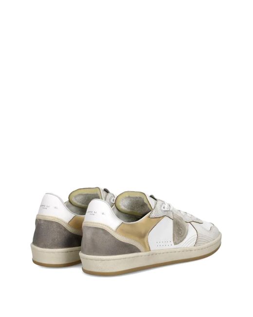Zapatillas de piel a paneles Philippe Model de hombre de color White