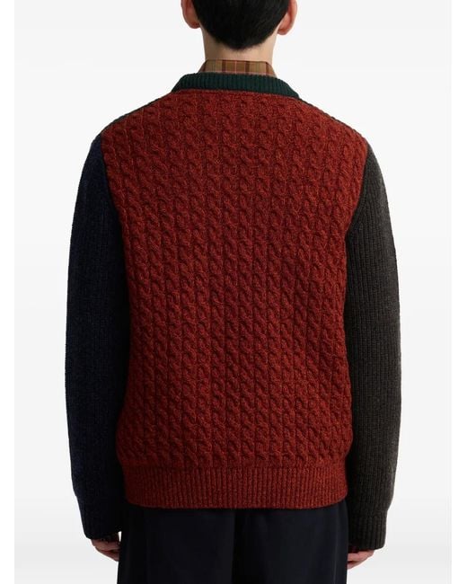 Barbour Green X Paul Smith Cable-Knit Sweater for men
