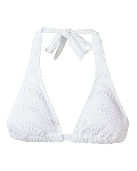 Amir Slama White Triangle Bikini Top