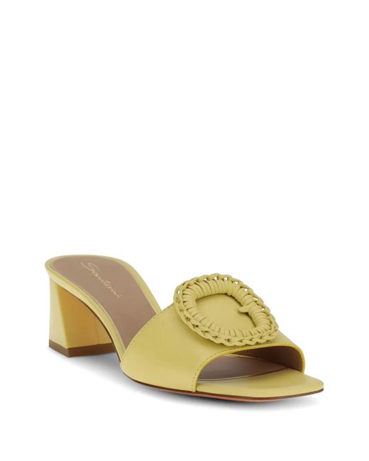 Santoni Metallic Sandales À Bout Carré