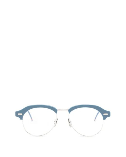 Thom Browne White Round-Frame Glasses