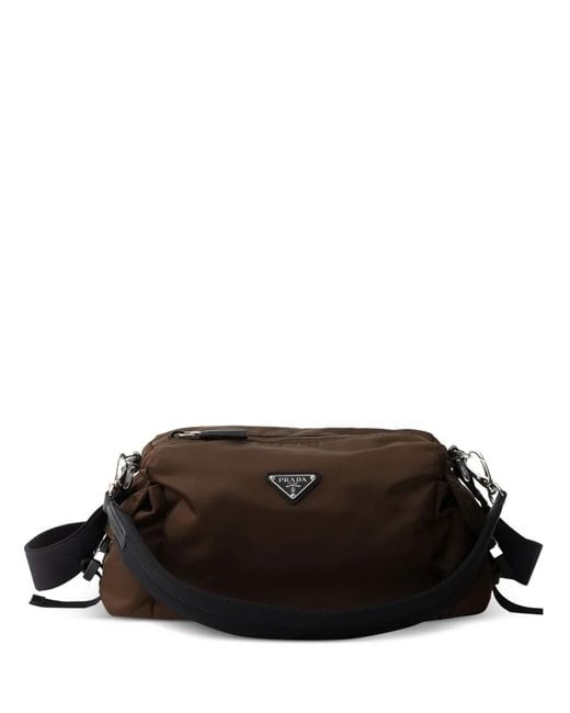 Prada Black Explore Re-Nylon And Leather Bag for men