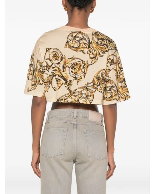 Versace Jeans Couture Metallic Baroque-Print T-Shirt