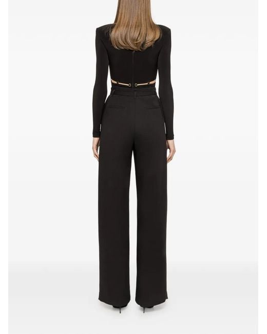 Nissa Black High-Neck Ring Bodysuit
