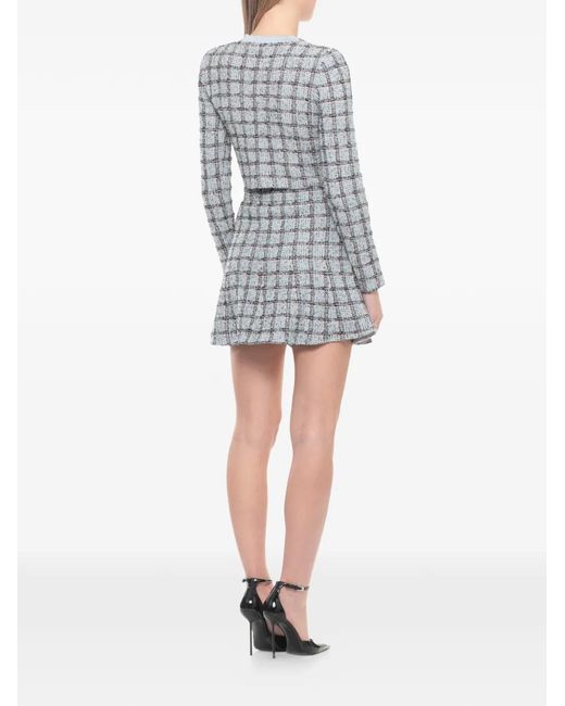 Self-Portrait White Check-Pattern Cardigan