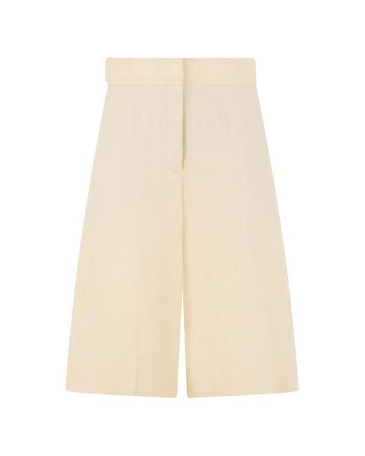 Slowear Natural Wide-Leg Tailored Shorts