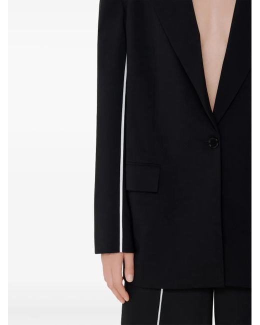 A.M.G Black Contrast-Piping Blazer