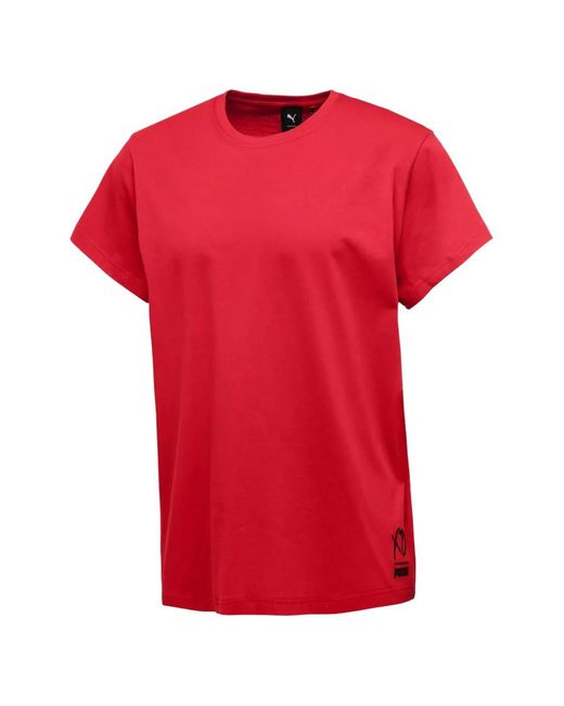 PUMA メンズ レッド クルーネック Tシャツ
