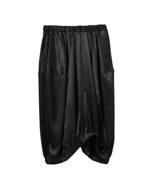 COMME DES GARÇON BLACK Black Asymmetric Satin Skirt