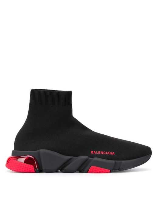 Balenciaga Black Speed Lt Clear Sock Sneakers for men