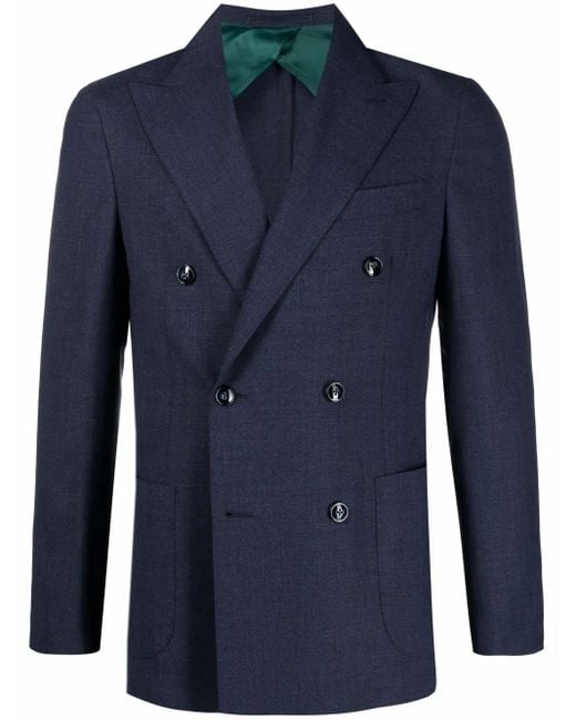 Barba Napoli Blazer Met Dubbele Rij Knopen in het Blue voor heren