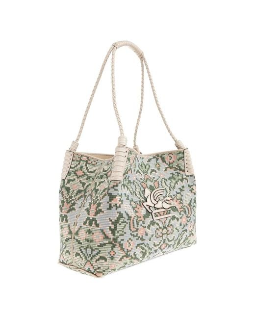 Etro White Printed Pegasus Tote Bag