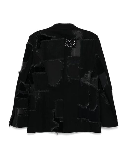 Junya Watanabe Black Patchwork Blazer for men
