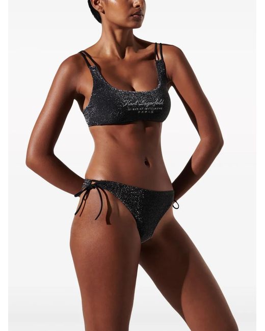 Karl Lagerfeld Black Hotel Karl Bikini Bottoms
