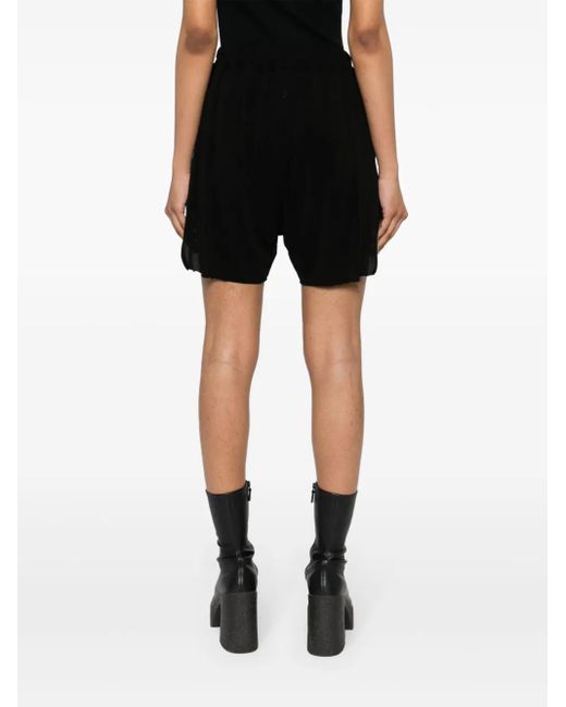 Rick Owens Black Raw-Cut Shorts