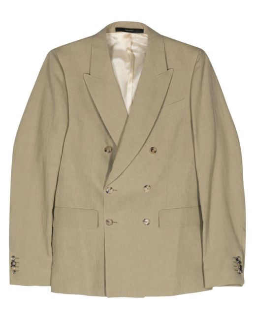 Paul Smith Natural Double-breasted Linen Blazer for men