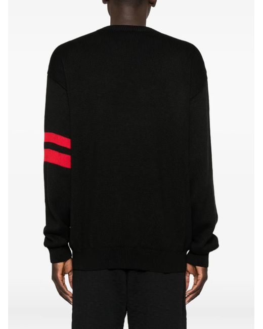 Gcds Black Striped Sweater for men