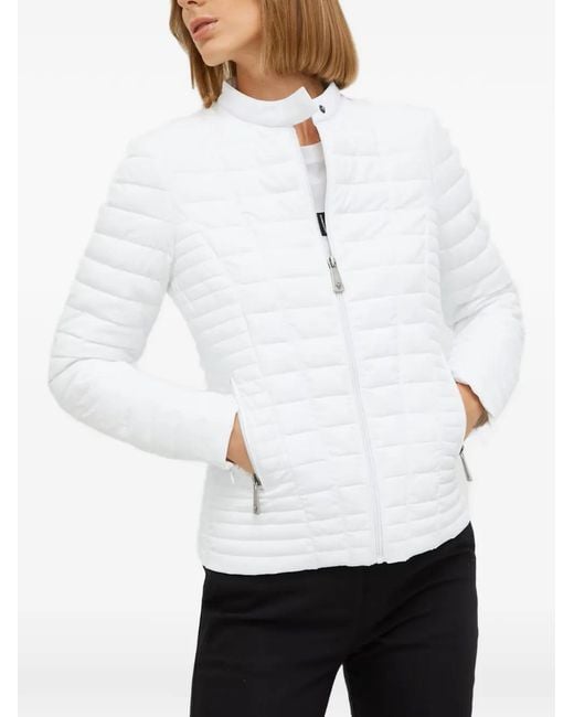 Guess White Quilted Zip Jacket