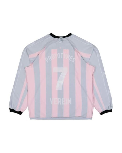 PROTOTYPES Pink Striped-Pattern Sweatshirt for men