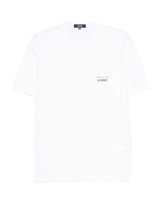 Comme des Garçons Men's White Logo-Detail T-Shirt