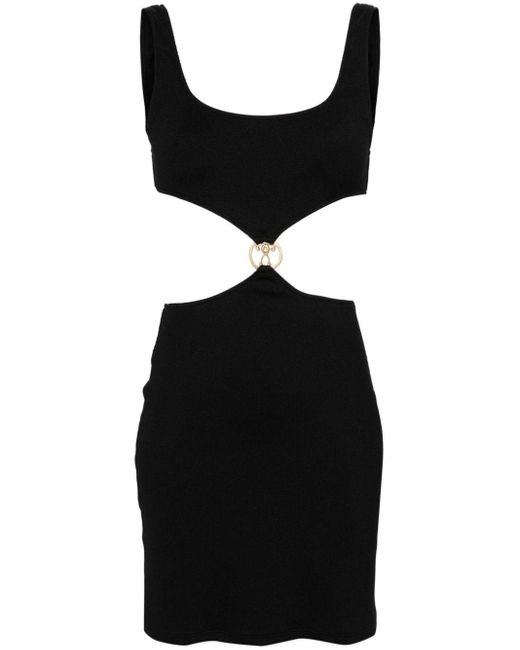 Moschino Black Cut-out Ribbed Minidress
