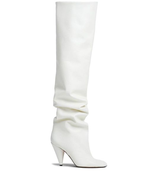 Proenza Schouler Cone Slouch Over The Knee 100mm Boots White