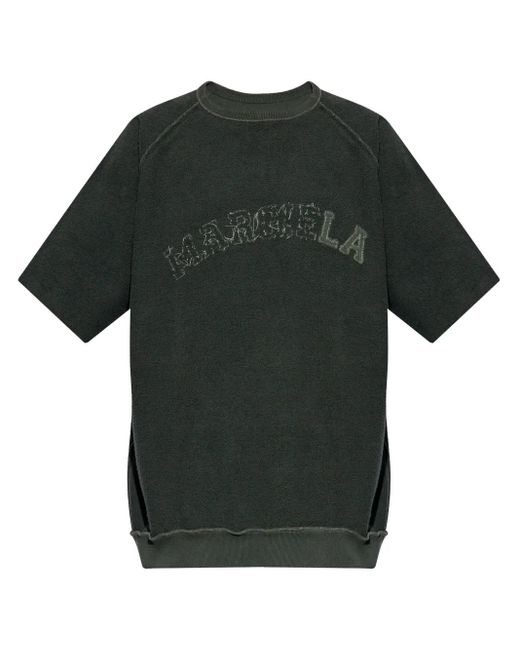 Maison Margiela Green Logo-Embroidered T-Shirt for men