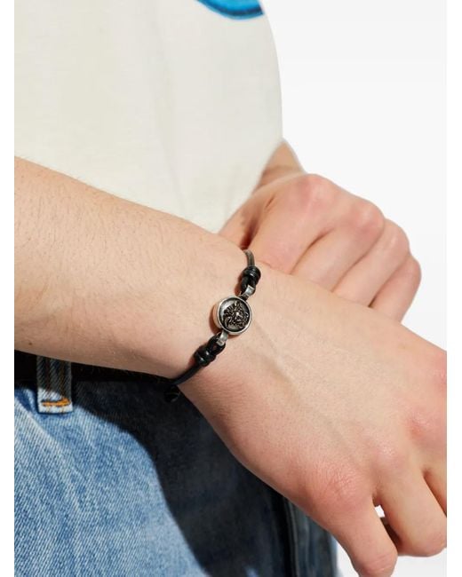 Versace White Medusa Leather Bracelet