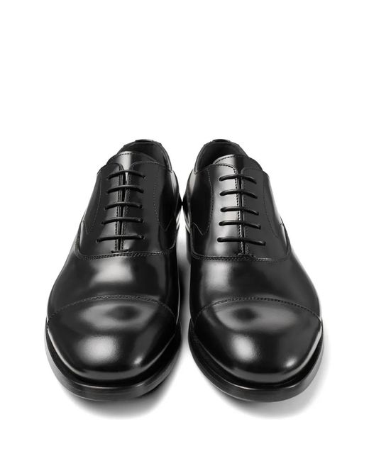 Jimmy Choo Black Vine Lace-Up Smooth Calf Leather Derby Shoes for men