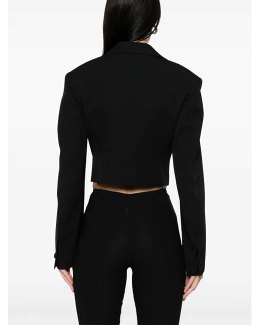 Alexander Wang Black Double-Breasted Cropped Blazer