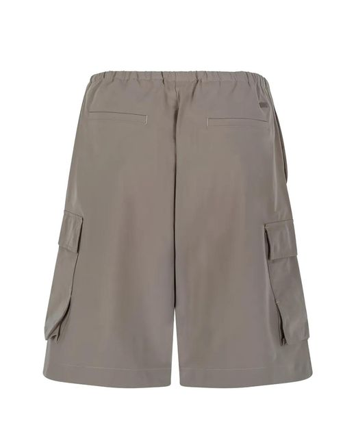 Herno Gray Elasticated-Waist Cargo Shorts