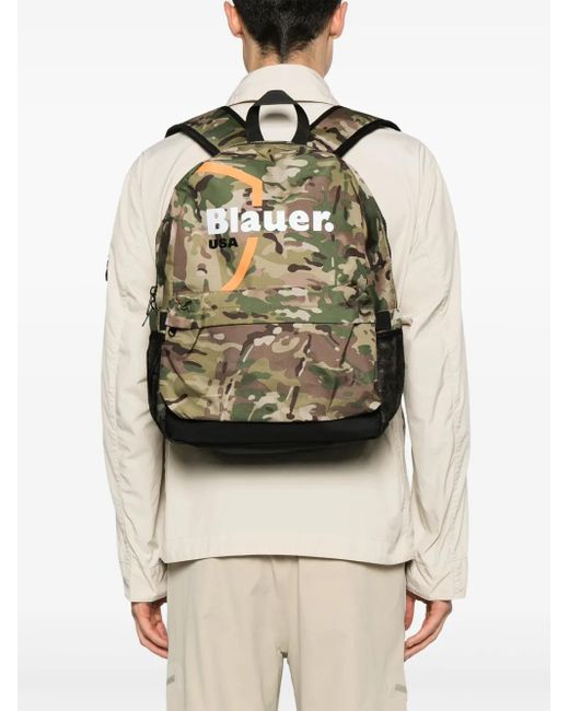 Blauer Gray Logo-Print Backpack for men