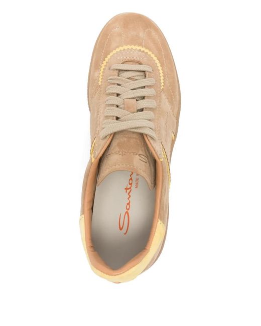 Santoni Natural Suede Sneakers